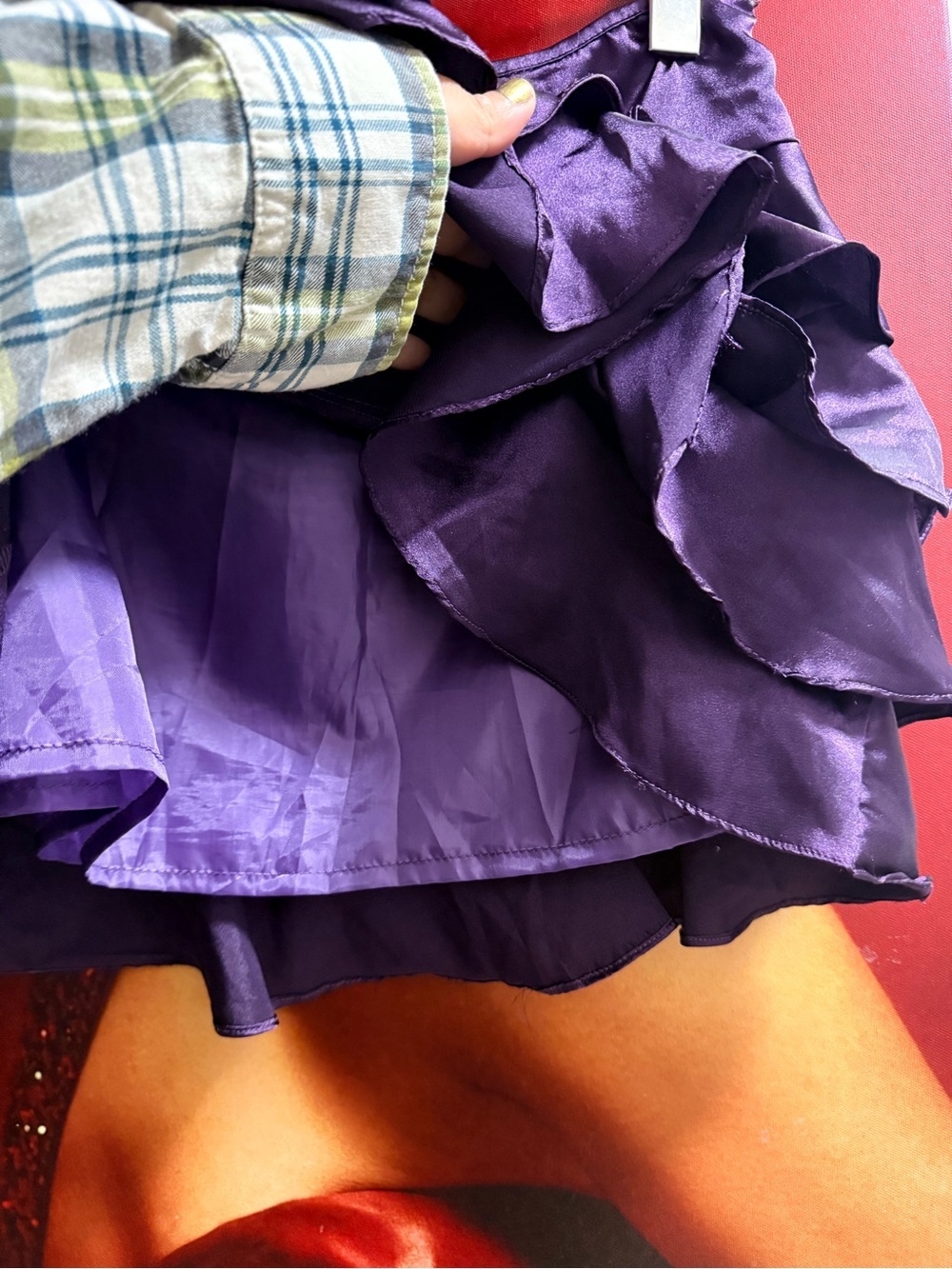 Eclipse Purple Tiered Ruffle Mini Skirt - Picture 3 of 4